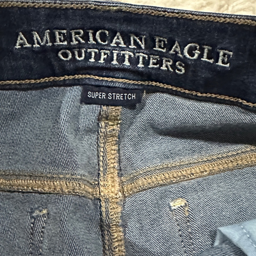 AMERICAN EAGLE OUTFITTERS Dark Indigo Skinny Jeans Sz 8 - Picture 5 of 14